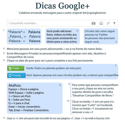 Dicas de utilização Google+ Plus em Portugues