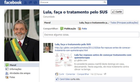 lula sus cancer facebook